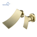 Aquacubic Wall Mount Bathroom Faucet Single Handle Bathtub Spout Mixer Brushed Gold Finished